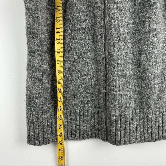 J. Jill Women's Gray Marbled Wool Alpaca Blend Zip Sweater Grandpa Cottage M - Picture 5 of 7
